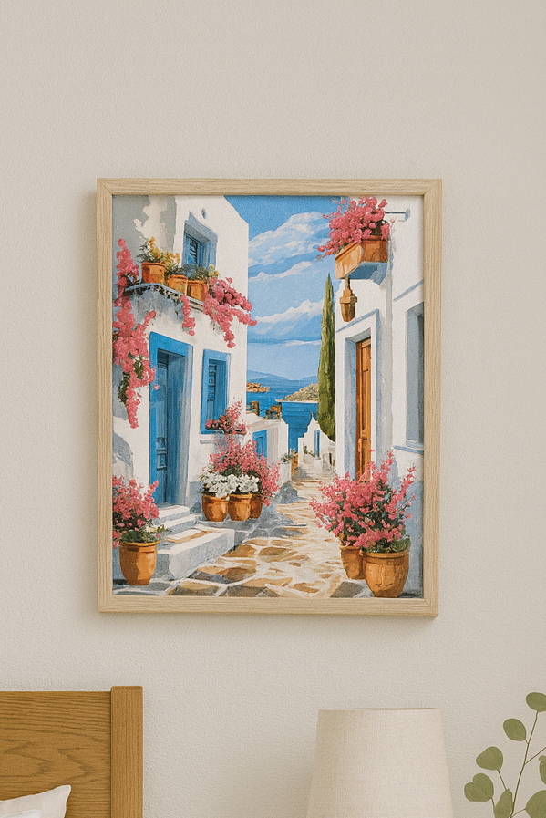 Kit complet - Peinture à numéro - Les volets bleus